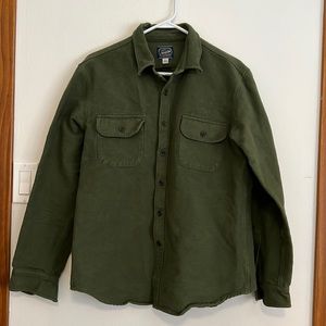JCrew thick flannel in olive green